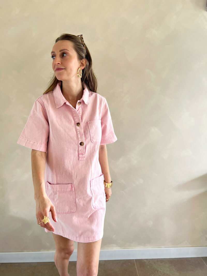 Nora denim dress pink - Afbeelding 5