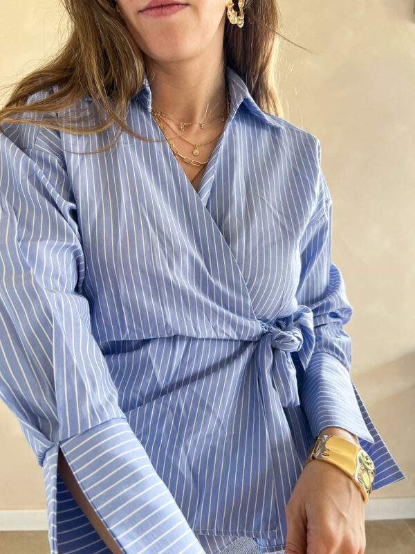 Lola side tie shirt blue