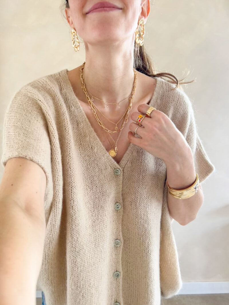 Estelle oversize mohair gilet beige - Afbeelding 7