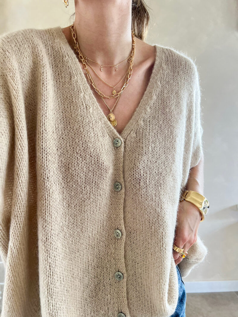 Estelle oversize mohair gilet beige - Afbeelding 8