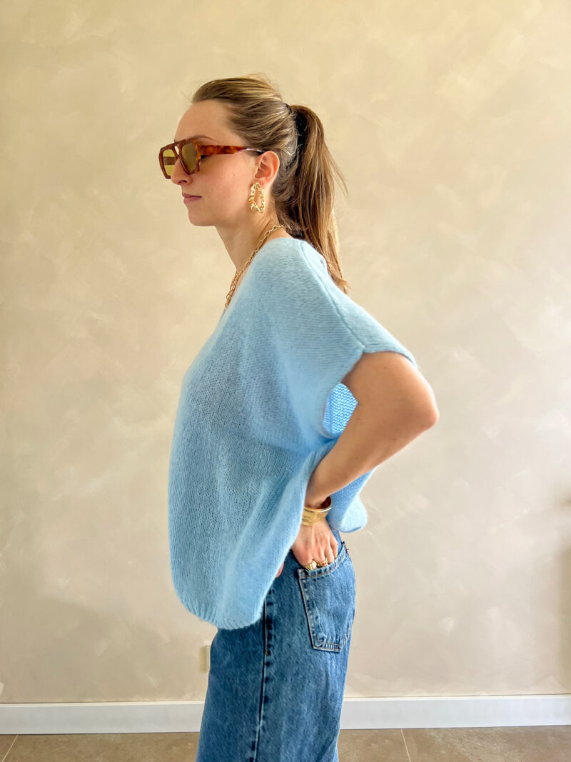 Estelle oversize mohair gilet blauw - Afbeelding 3