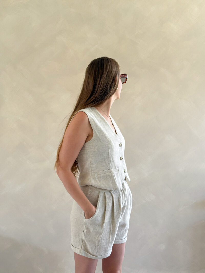 Nina linen set beige - Afbeelding 2