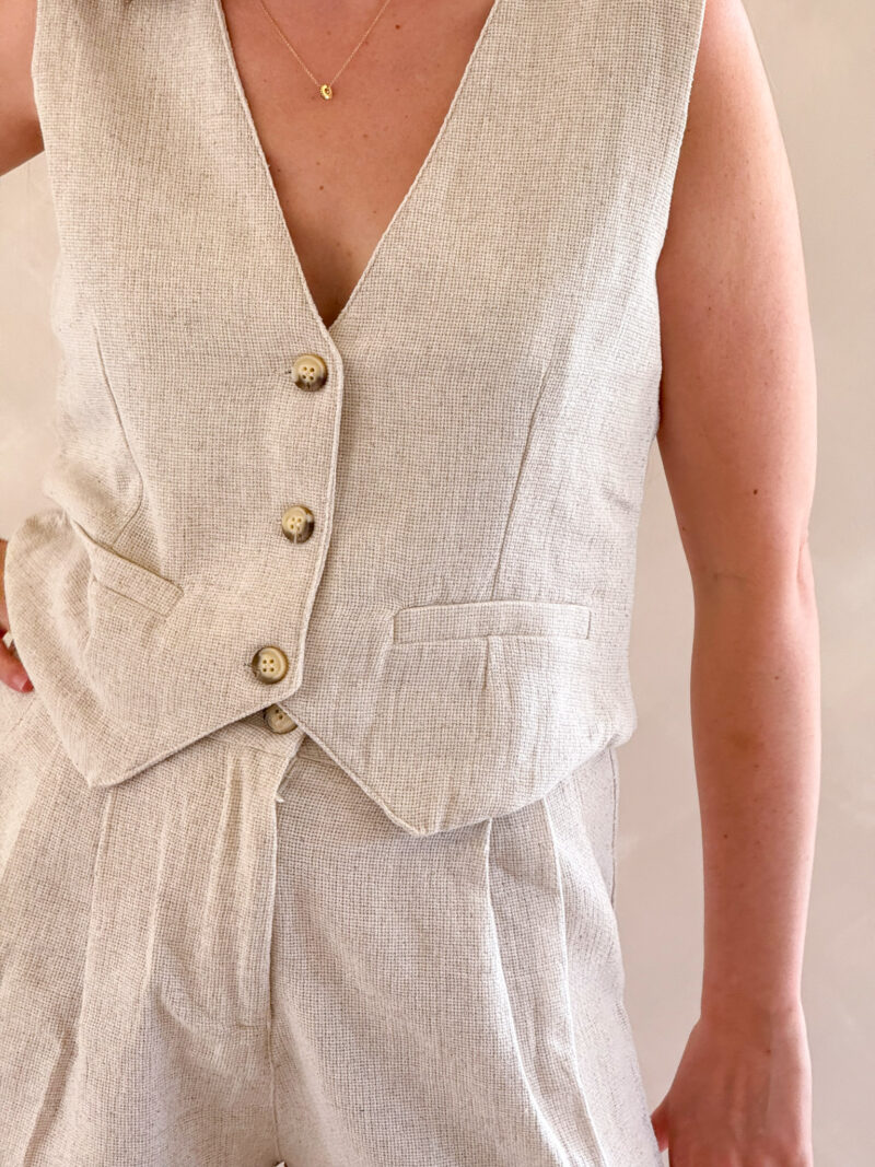 Nina linen set beige - Afbeelding 5