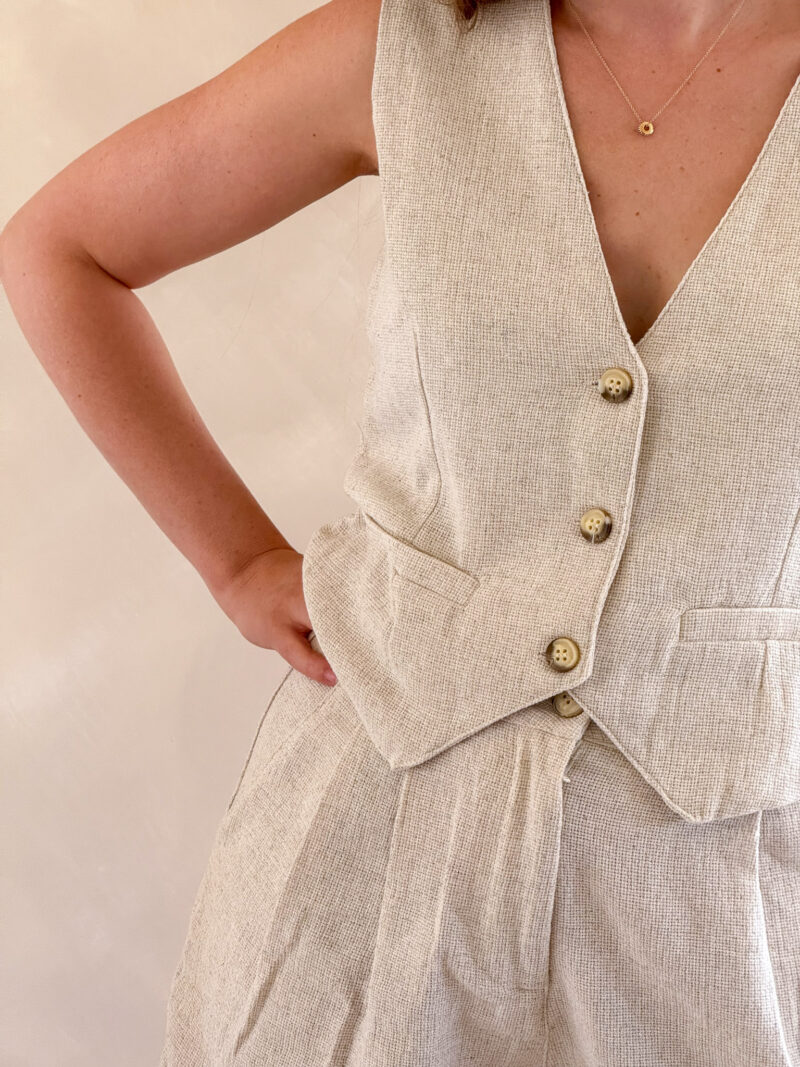 Nina linen set beige - Afbeelding 7