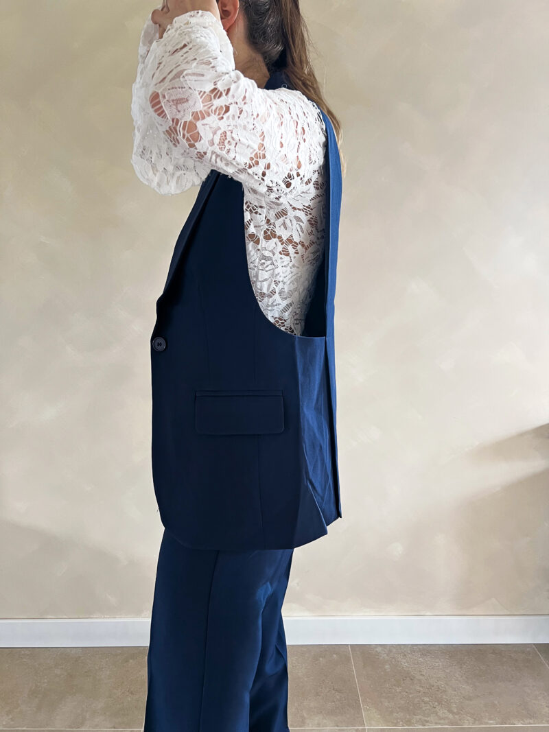 Ella sleeveless blazer blue - Afbeelding 4