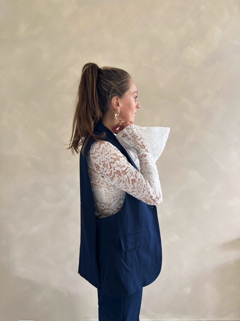 Ella sleeveless blazer blue - Afbeelding 8