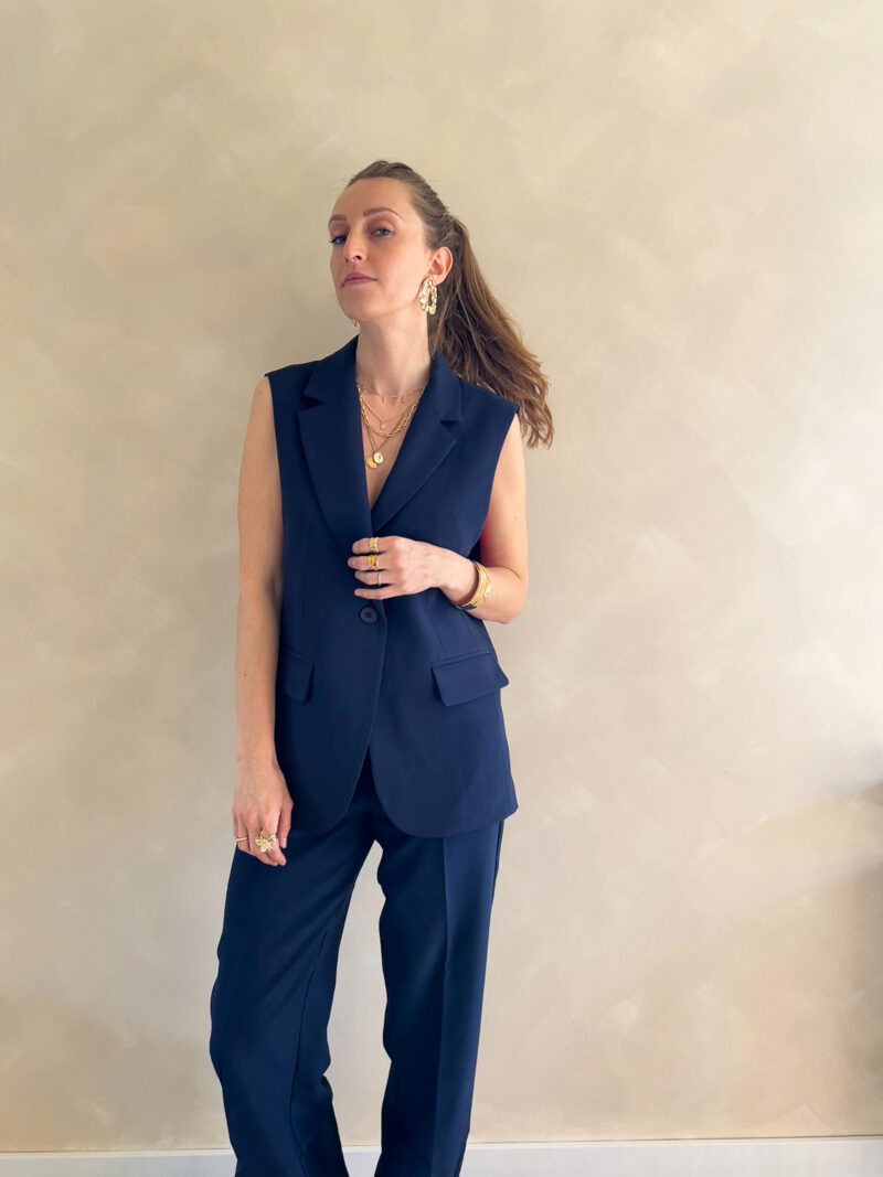 Ella sleeveless blazer blue - Afbeelding 6