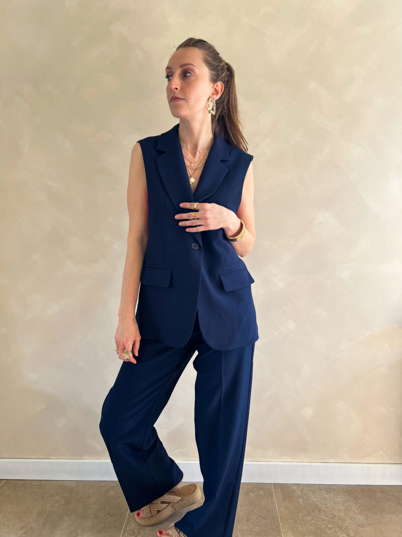 Ella sleeveless blazer blue - Afbeelding 7