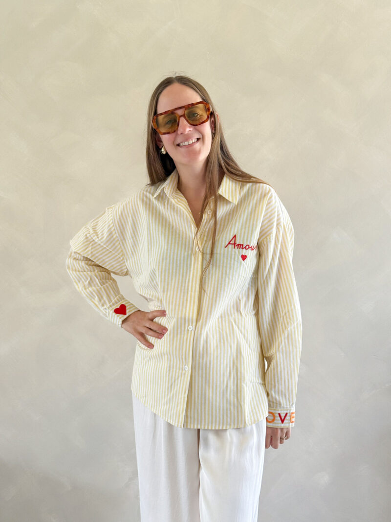 Amour blouse geel - Afbeelding 4