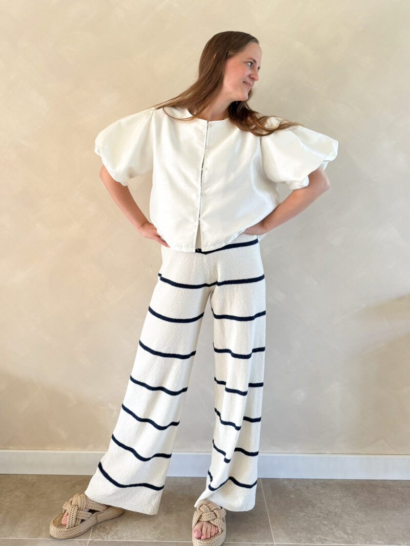 Maya striped pants beige/blue - Afbeelding 4